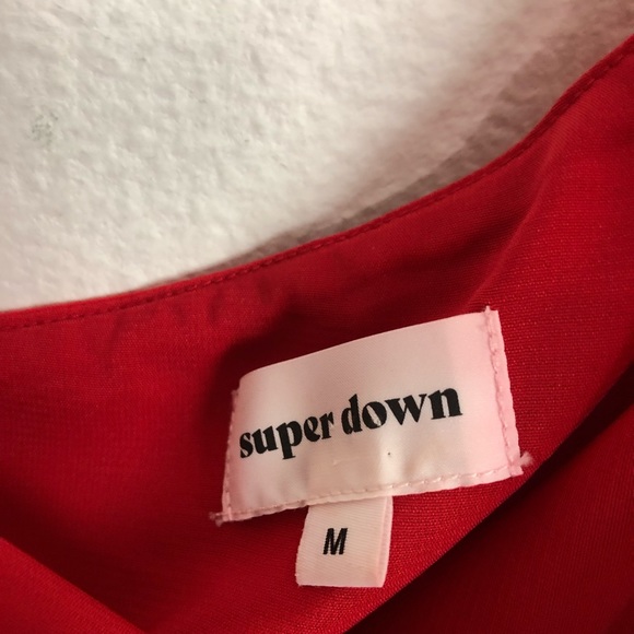 Superdown Rubi One Shoulder Satin Mini Dress Size M Red Revolve Party Dress - Picture 7 of 10
